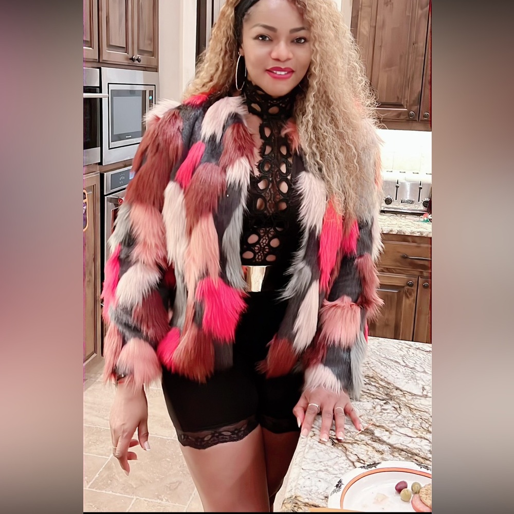 Colorful Faux Fur Jacket